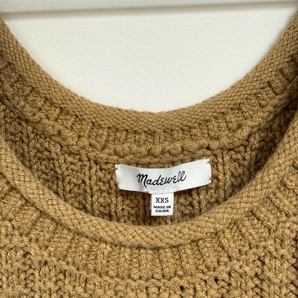 Madewell Khaki Cable-Knit Top